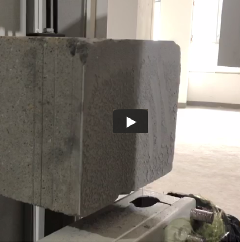 Foam cement cutting with diamond wire saw