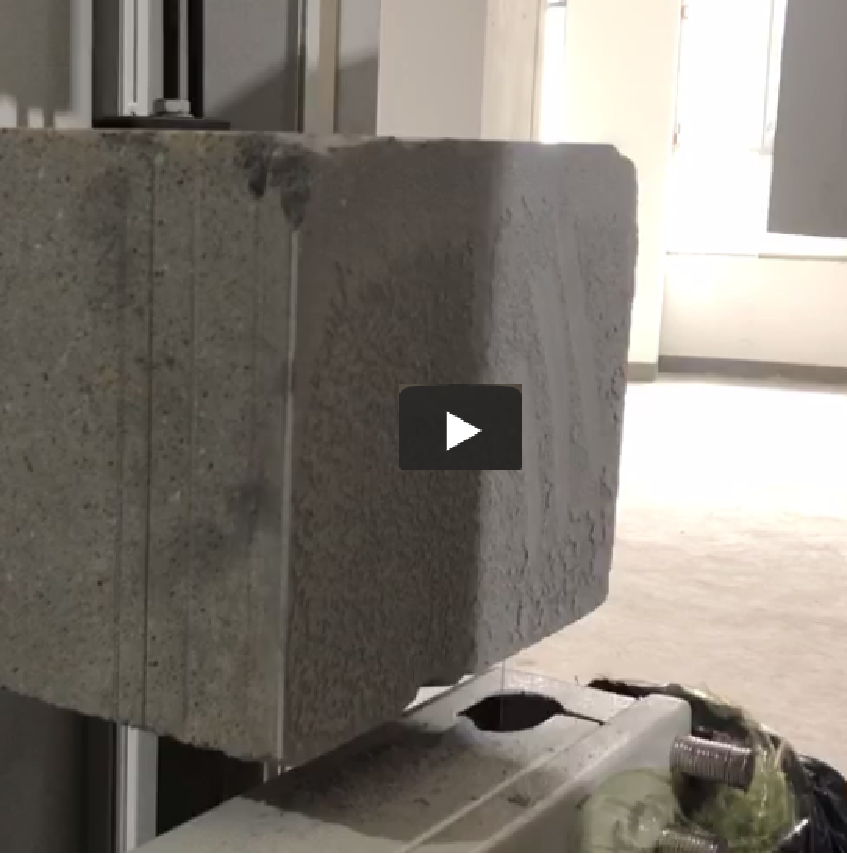 Foam cement cutting with diamond wire saw
