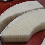 Cordierite/honeycomb structure  cutting with diamond endless wire