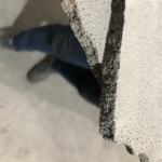 Foam cement cutting with diamond wire saw